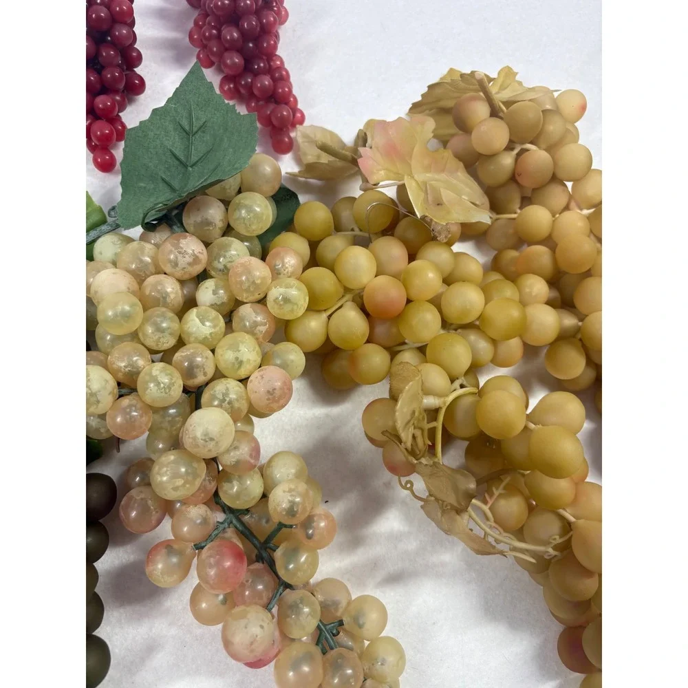 Artificial Grape Clusters‎ Lot 22pc Purple Green Red Home Decor 90s